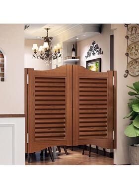 实木对开 门半腰门栏栅门半截门走廊门隔断酒吧门牛仔门百叶门定