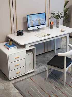 台式电脑桌桌柜子带K99键盘托书房带简约实木书中小学生公家用办