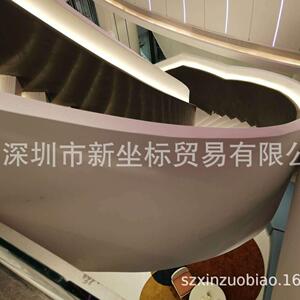 广东石材 亚克力人造石热弯 旋转楼梯 一体成型