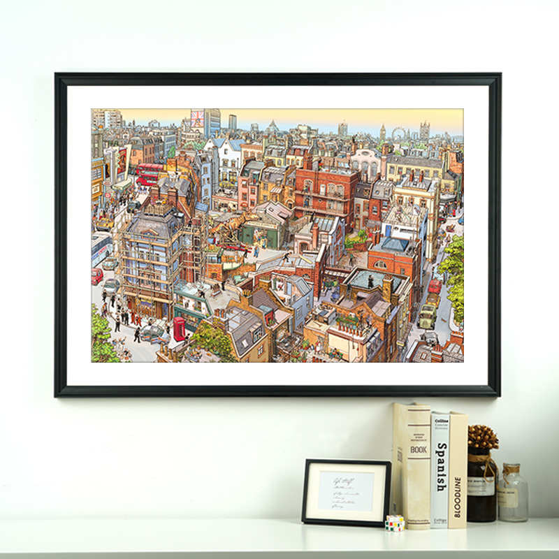 拼图框2000片夏洛克1500950块画框大尺寸相框架裱框留白挂墙定制