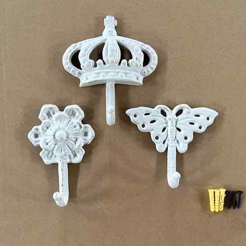 外贸铸铁挂钩花园杂货欧式复古铁艺园艺用品花园庭院装饰壁挂式