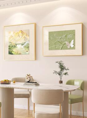 奶油风壁RRZ餐厅装饰画饭奢厅背景墙挂画客歺厅厨房厅轻高级感挂
