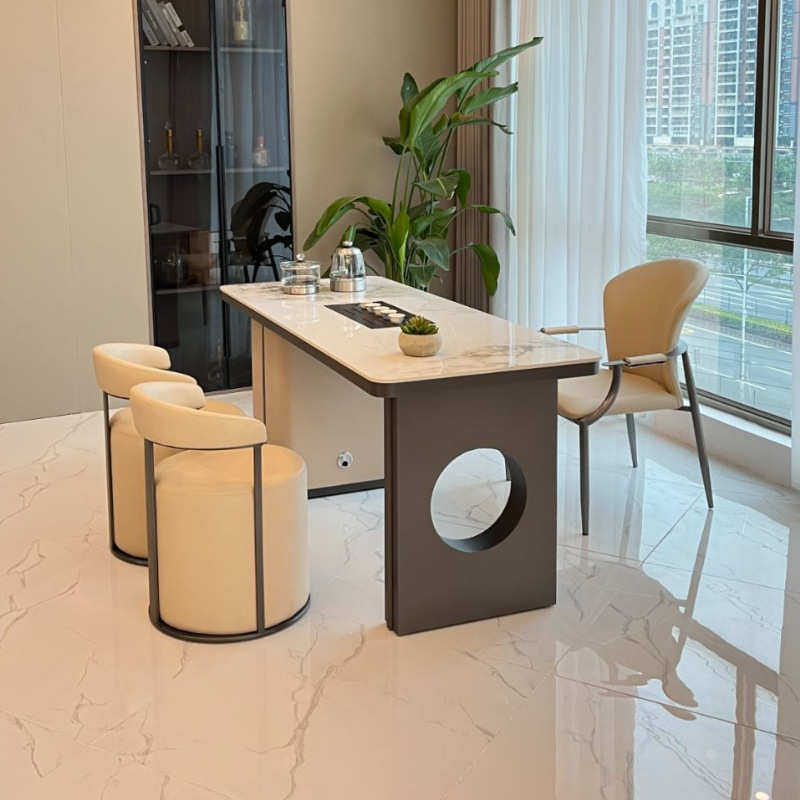 小户型客厅组合板几轻阳台台简约奢感茶椅岩家用泡茶高级茶桌现代