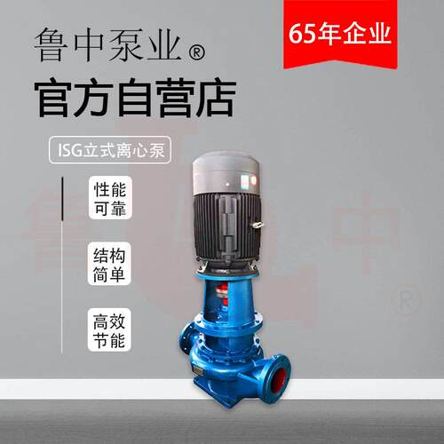 ISG100-250立式管道泵级离心泵锅炉水泵鲁中牌压循环水泵