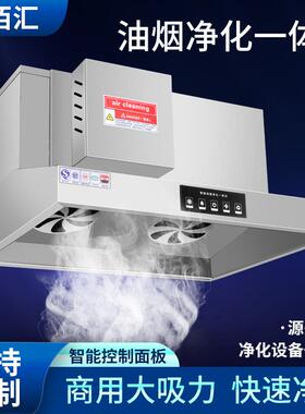 跨境油烟净化一体机烟罩商用厨房饭店餐饮低空小型静电节能净化器