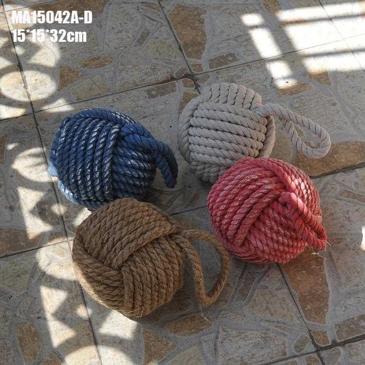 新款直销棉麻球门档 手工麻球 防撞球 时尚创意门档家居摆件 1504