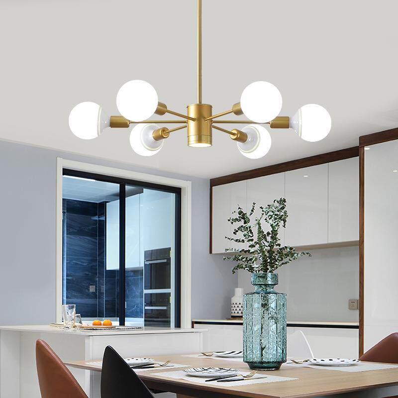 卓迩北欧简约多头枝形吊灯智能客厅吊灯时尚后现代创意灯泡魔豆灯