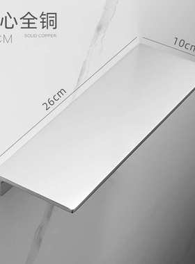 si6k镜架卫生间角浴室一字置黄铜壁挂酒店前架收纳物长方隔板置架