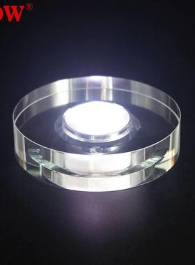 创意红酒白酒瓶展示专用水晶灯座单白光充电款水晶发光灯底座刻字