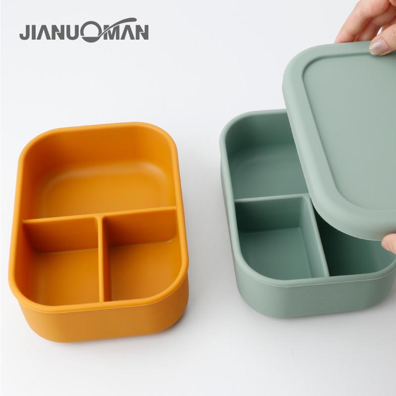 INC0小学生硅胶分隔饭盒微波炉加热带饭餐盘上班族保温