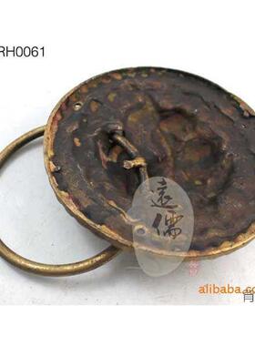 中式仿古黄铜兽头铺首门环大拉手铜狮子头拉环木门把手YRH0061