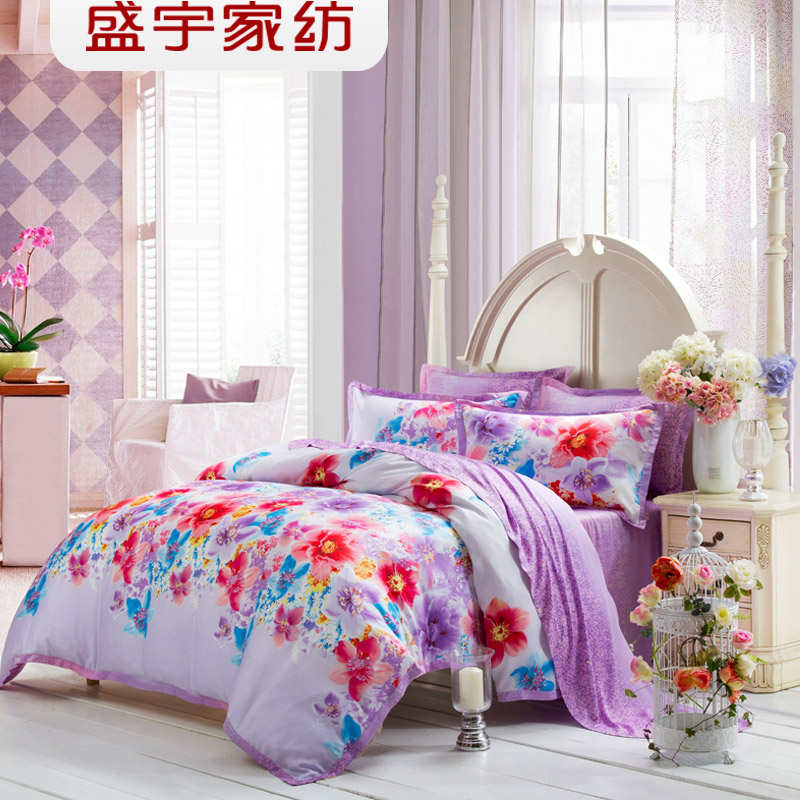 盛宇家纺 床上用品188  莫代尔天丝四套件 床单被套4件套