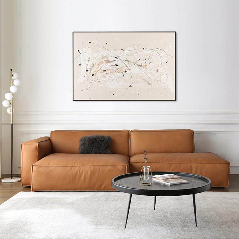 现代简约真皮沙发 北欧客厅 双人三人皮艺沙发组合 头层牛皮 羽绒