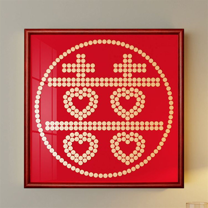 硬币相框结婚结婚DIY亲子装饰画