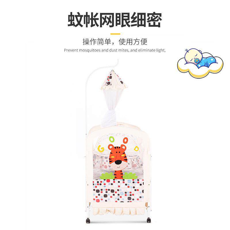 欧式儿床布艺铁床床宝睡AMI床bb婴小宝床儿童摇篮床拼接大床床中