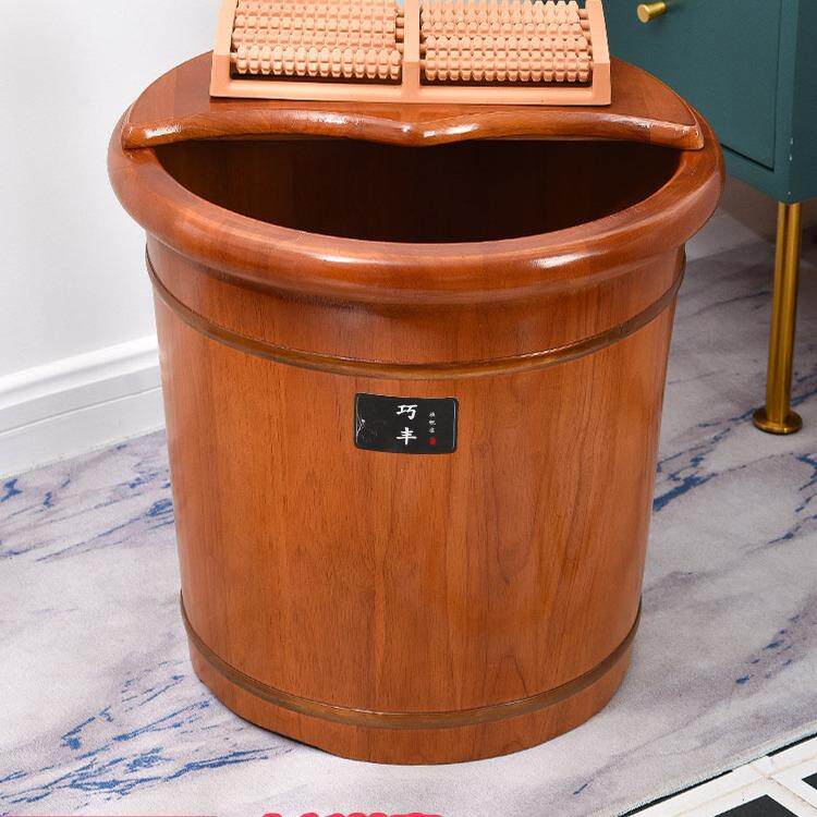 橡木桶泡脚桶木质高深桶过小腿洗脚桶家用实木泡脚盆保温足浴木盆