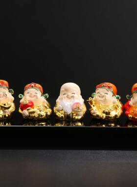 福禄寿合金珐琅彩模具摆件家居桌面可爱客厅办公室车载装饰