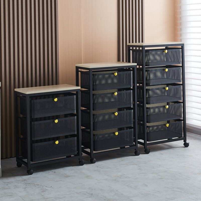 R7B置物架抽屉式厨房收纳菜篮子家用多功能落地夹缝储物柜多层零