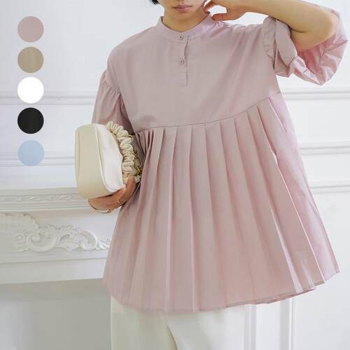 Colorful cotton wrinkle resistant women's shirt lantern