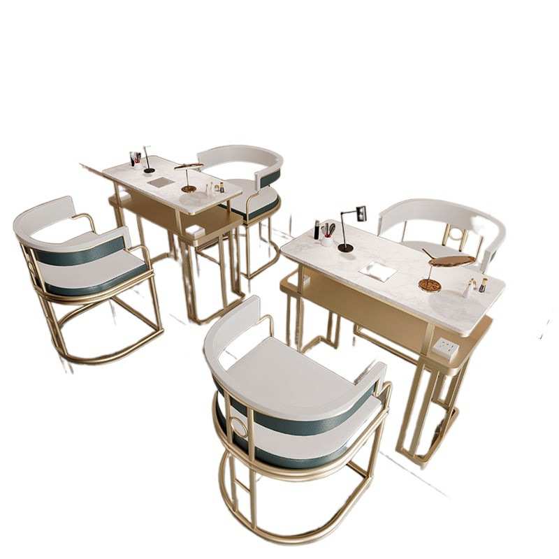 zh轻奢美甲吸尘器大理石美甲店现代网红多功能桌子套装桌椅椅子多