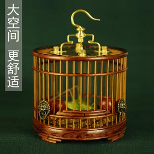 高端螽斯笼子精品木笼大号大叶黄花梨乌木紫光檀血檀笼子精品手工