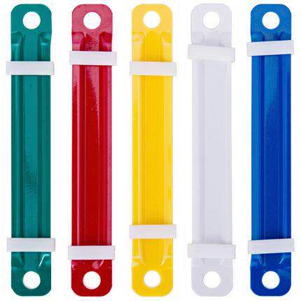 塑胶装订夹 两孔装订夹 2孔配合打孔机使用50付/盒 彩色装订夹