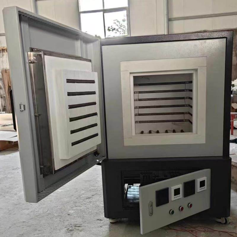 1200℃电炉丝六面加热箱式炉双区智能程序控温炉膛尺寸可以选择