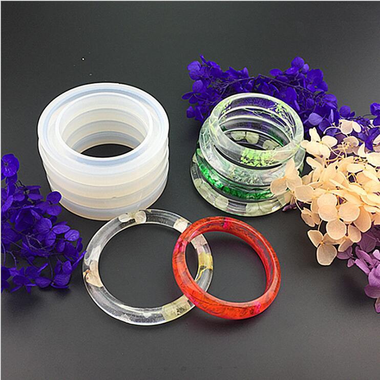 水晶滴胶模具 硅胶树脂手镯戒指模具DIY模具镜面亮面干花手镯模具