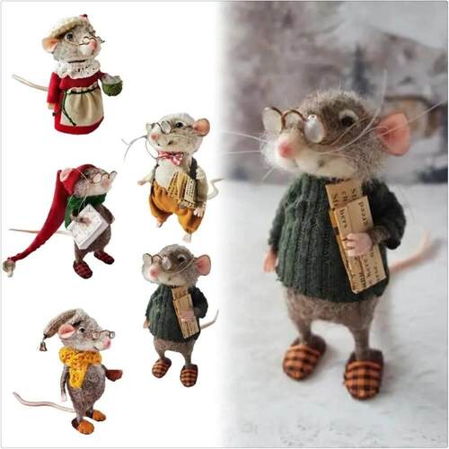 Mouse Doll Christmas Needle Felted Mouse Needle Felted Chris