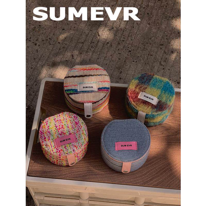 SummerEver “双层蛋糕”旅行可携式小型首饰盒耳针戒指饰品收纳