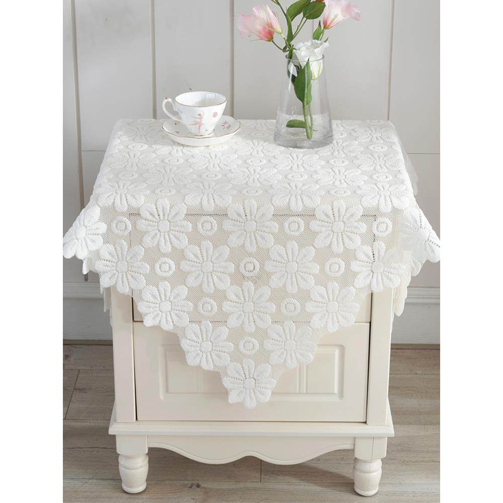 蕾丝镂空床头柜盖巾布洗衣机电视机冰箱微波炉防尘罩多用方巾盖布,居家布艺,床头柜盖布,淘宝优惠券,粉丝福利购,淘宝优惠卷