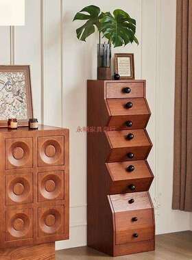 客厅复储物柜全实功木中古风不斗柜多能设计感异形古规则QVP柜子