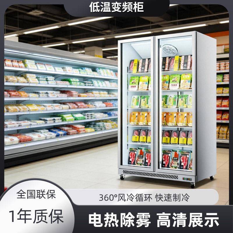 冷冻展示柜超市冰箱冰淇淋冻品低温柜商用急冻柜风冷立式冰柜