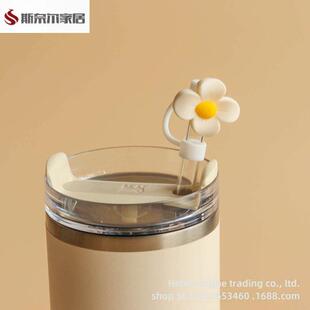 吸管吸管盖帽新款花朵10mm吸管帽塞硅胶玻璃通用吸管盖帽防尘帽适