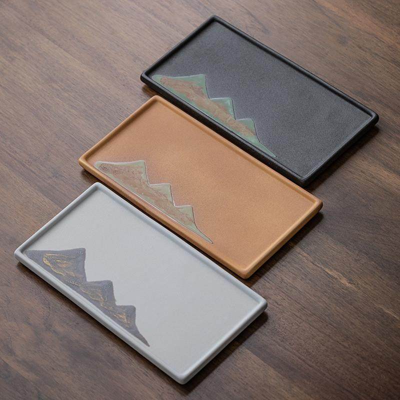 远山茶盘家用小干泡盘陶瓷釉画彩日式简约茶托盘点心水果盘批发,餐饮具,茶盘,淘宝优惠券,粉丝福利购,淘宝优惠卷