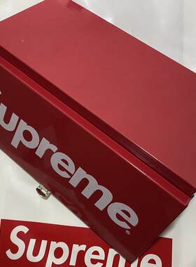 外贸瑕疵金属Supre工具箱 红色储蓄箱 文具桌面收纳盒文具收纳