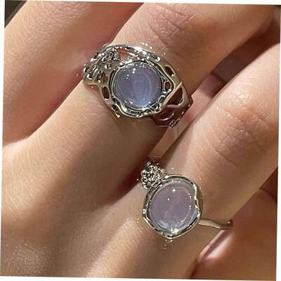 Vintage rings for women 覆古戒指小众设计轻奢开 口可调节食指