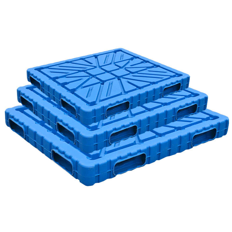 力库吹塑双面塑料托盘仓库货物堆码叉车物流周转一体成型塑胶卡板