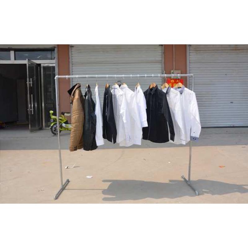 晾衣多功能内家用落地的单杠镀锌管杆式凉卧室服铁挂衣架子晒单