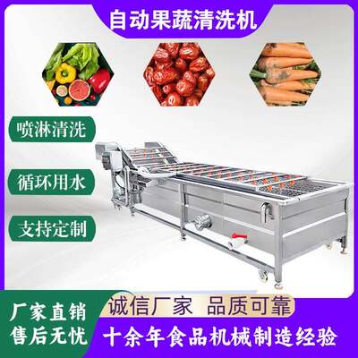 全自动水果蔬菜清洗设备流水线西梅气泡清洗机鲜果酸菜辣白菜