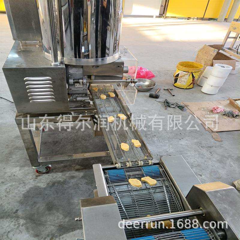 小型薯饼生产线 全自动鸡块油炸机设备 上浆上糠机 多种形状可选