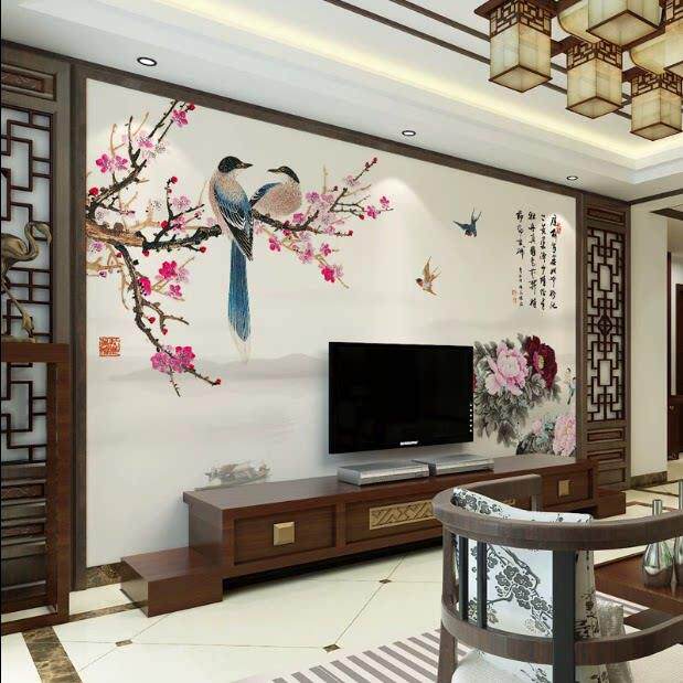 诱人的家和壁纸梅花幸福的眉毛电影和电视壁纸壁画喜鹊工笔花鸟电