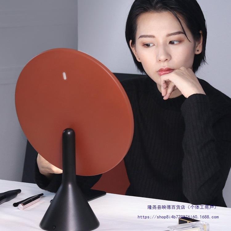 大圆镜日光化妆灯179镜台式带充电桌面光梳能妆智美补妆镜子