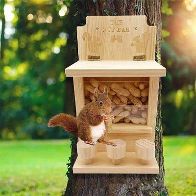 Wooden Squirrel Feeder Large Squirrel Feeders for Outside