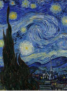 名人字画梵高星空印象派装饰画欧式客厅墙画书房挂画玄关壁画