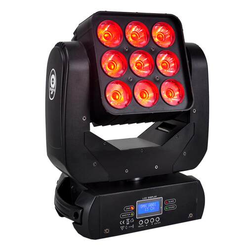 9x10W LED矩阵摇头灯3x3支持灯珠点控RGBW四色16/47通道贴片灯珠