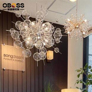 北欧现代设计艺术泡泡球珍珠透明玻璃餐厅灯魔豆个性 客厅极简吊灯