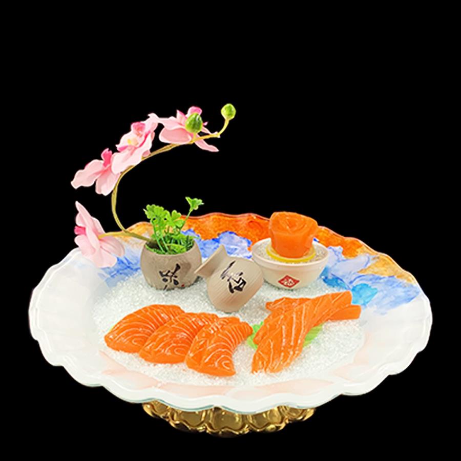 高端刺身盘冰盘海鲜姿造盘子大号三文鱼东星斑鱼生专用盘鱼雕摆盘
