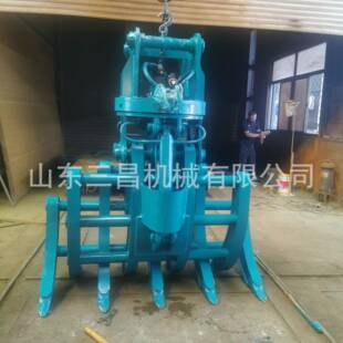 挖掘机加装 2机械抓钢机林场用60度液压旋转夹木机三昌 抓木器