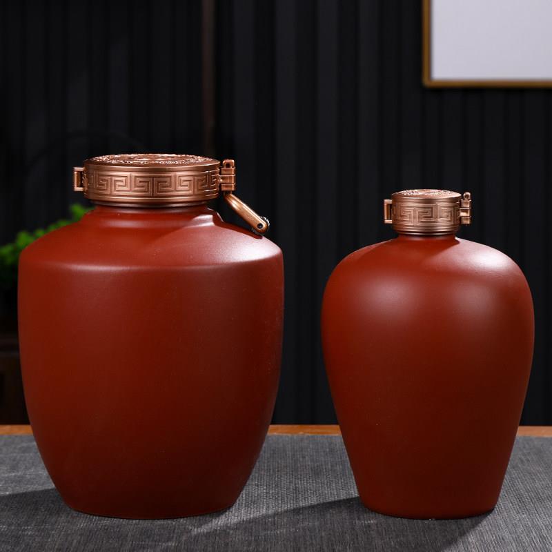景德镇陶瓷密封五斤装空酒瓶 紫砂3斤5斤10斤装酒坛 带密分子盖子